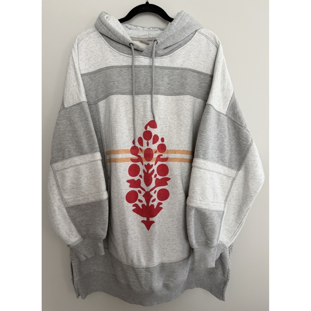 Free People‎ Triple Threat Hoodie Sweatshirt Gray Women's Size Medium